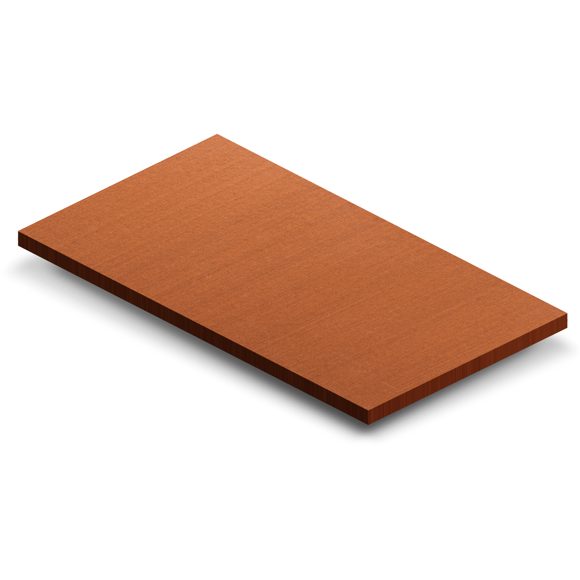 3x5 copper sample, rectangular copper-brown board with smooth finish
