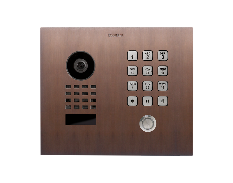 DoorBird D1101KH-C-F Classic Flush-Mount IP Video Door Station, 1 Call Button in Architectural Bronze