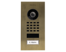 DoorBird D1101V Flush-Mount IP Video Intercom, 1 Call Button in Real Burnished Brass