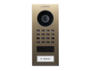 DoorBird D1101V Surface-Mount IP Video Intercom, 1 Call Button in Real Burnished Brass
