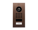 DoorBird D1101V Flush-Mount IP Video Intercom, 1 Call Button in Architectural Bronze