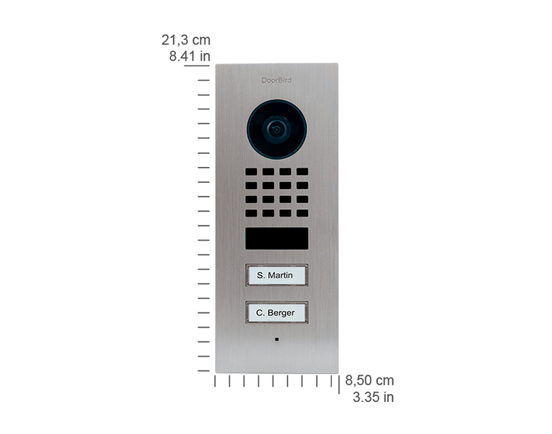 DoorBird D1102V-F Flush-Mount IP Video Door Station, 2 Call Button in  Stainless Steel V2A