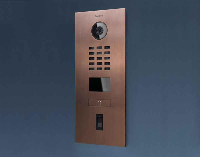 DoorBird D2101FV-FP50 Fingerprint 50 IP Video Door Station, 1 Call Button in Bronze