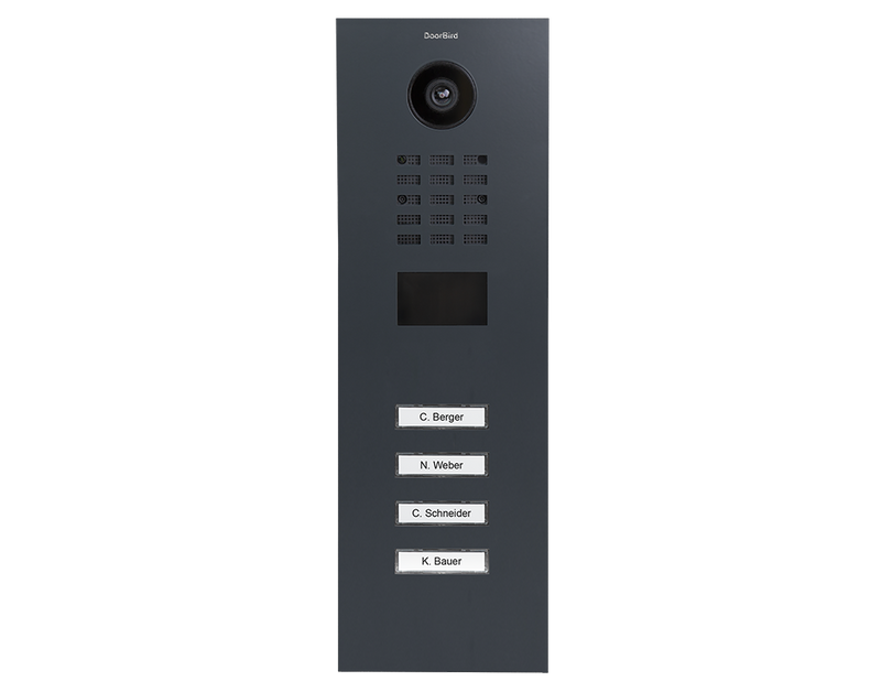 DoorBird D2104V IP Video Door Station, 4 Call Button in Anthracite Grey, RAL 7016