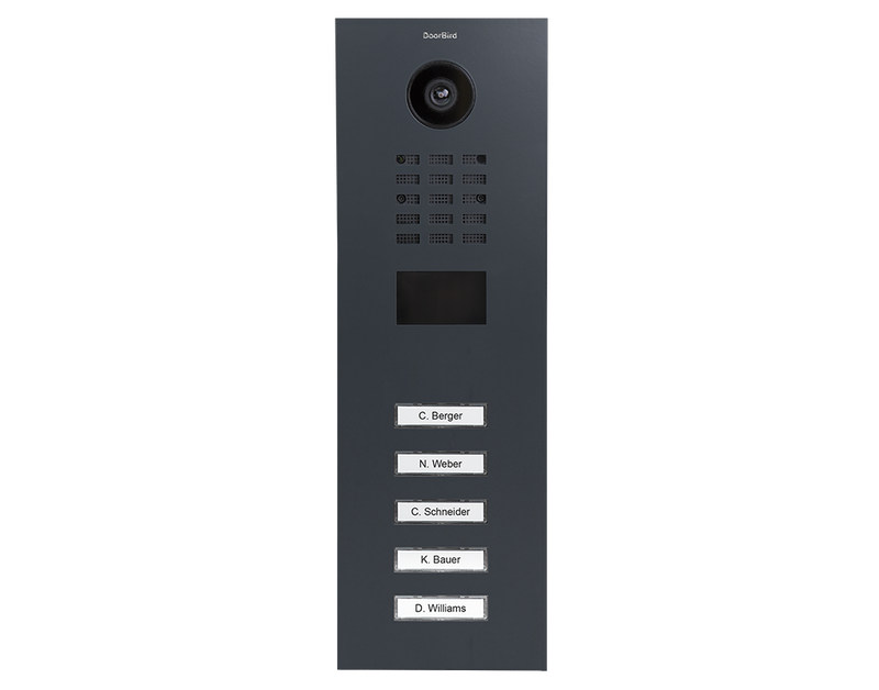 DoorBird D2105V IP Video Door Station, 5 Call Button in  Anthracite Grey, RAL 7016