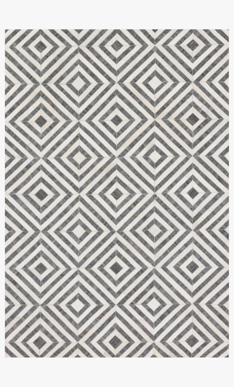 Loloi Dorado Collection - Contemporary Hand Stitched Rug in Charcoal & Ivory (DB-03)