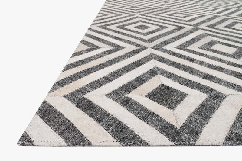 Loloi Dorado Collection - Contemporary Hand Stitched Rug in Charcoal & Ivory (DB-03)