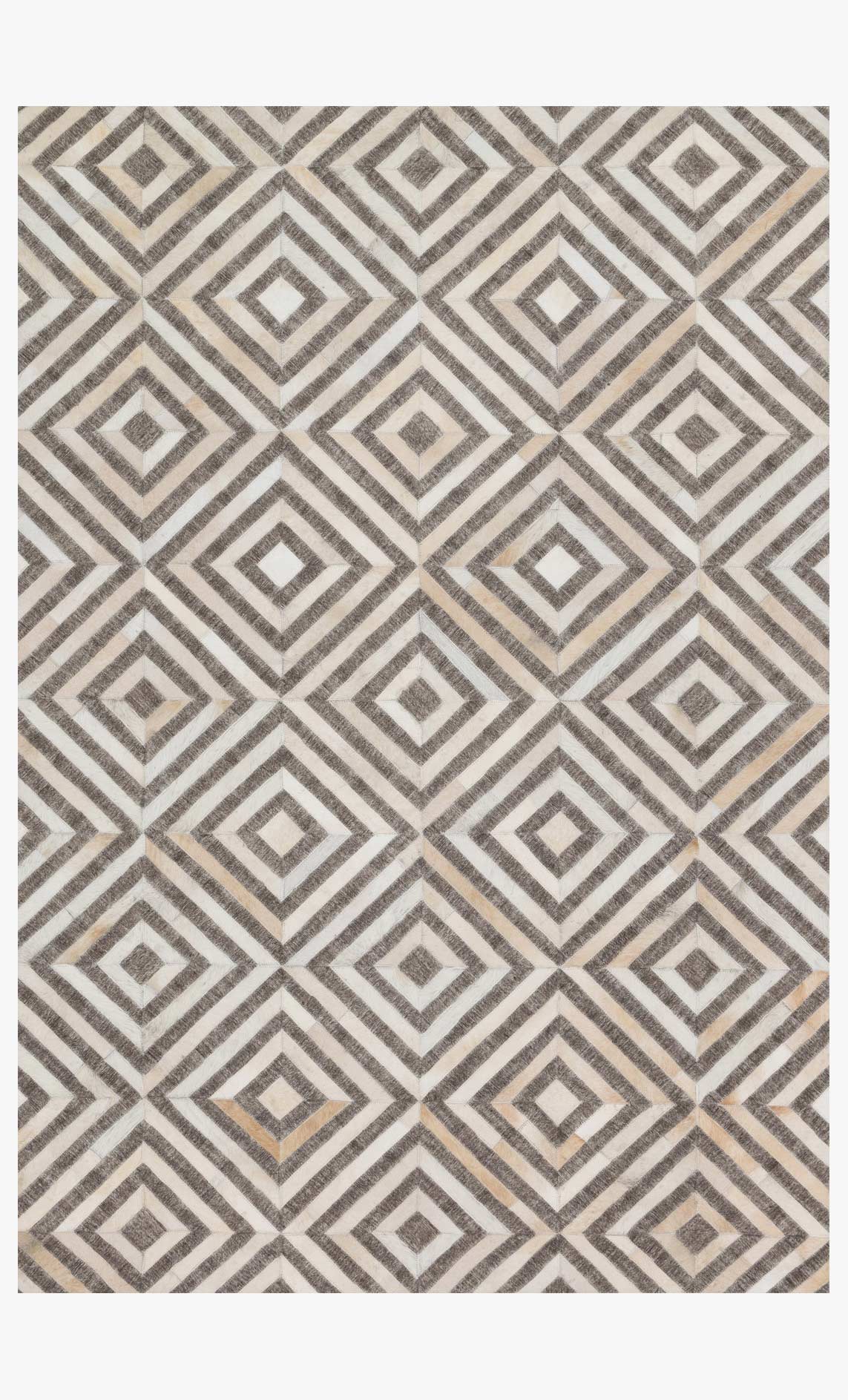 Contemporary hand-stitched rug with taupe and sand geometric diamond pattern, flat weave