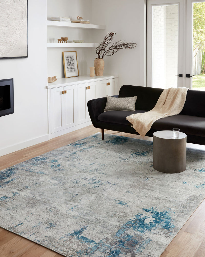 Loloi II Drift Collection - Contemporary Power Loomed Rug in Pebble & Ocean (DRI-01)