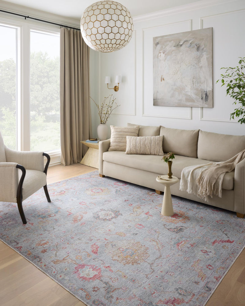 Loloi II Elysium Collection - Traditional Power Loomed Rug in Silver (ELY-04)