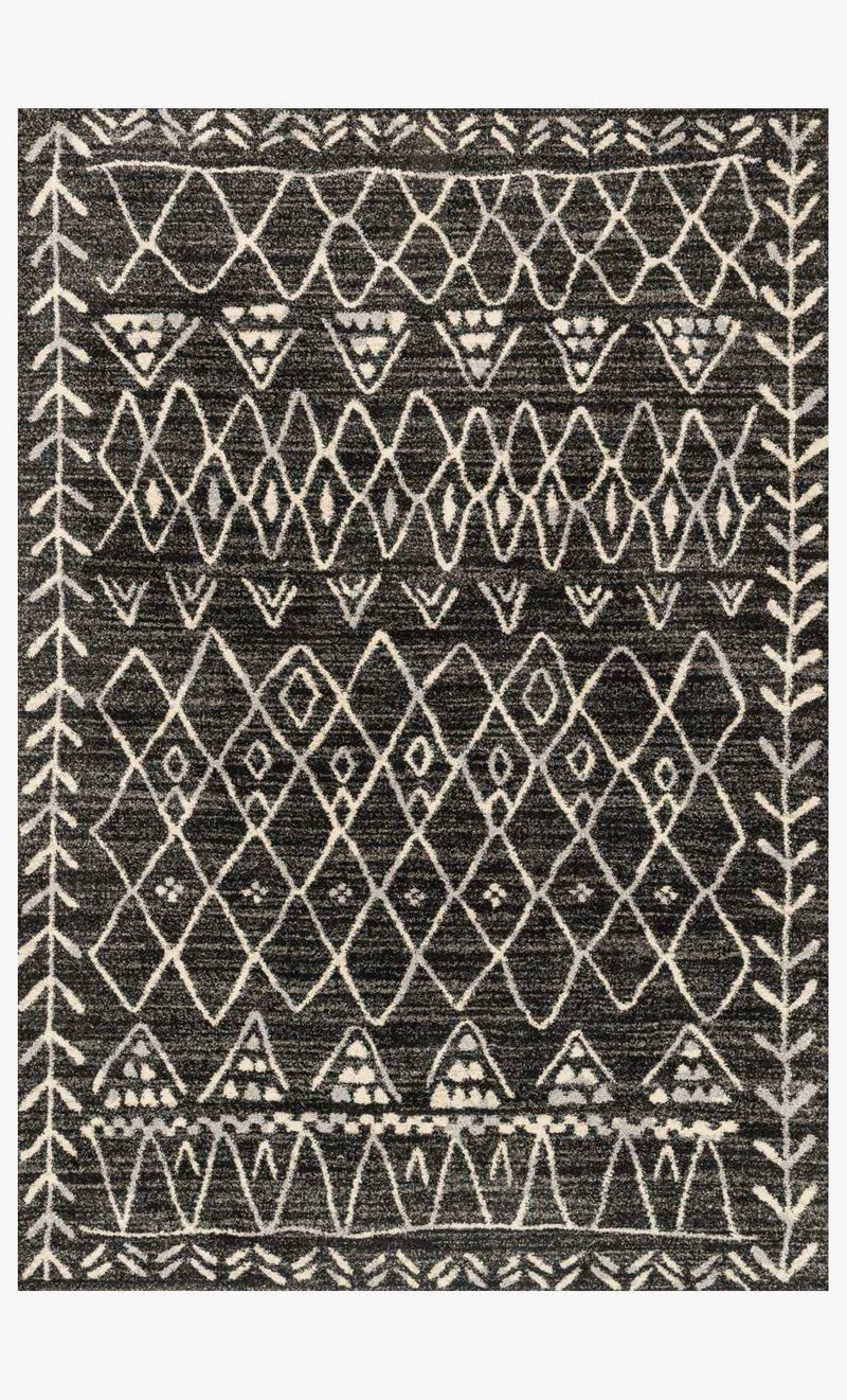 Loloi Transitional Ollie Polypropylene Power Loomed Rug in Black, White (EB-09)