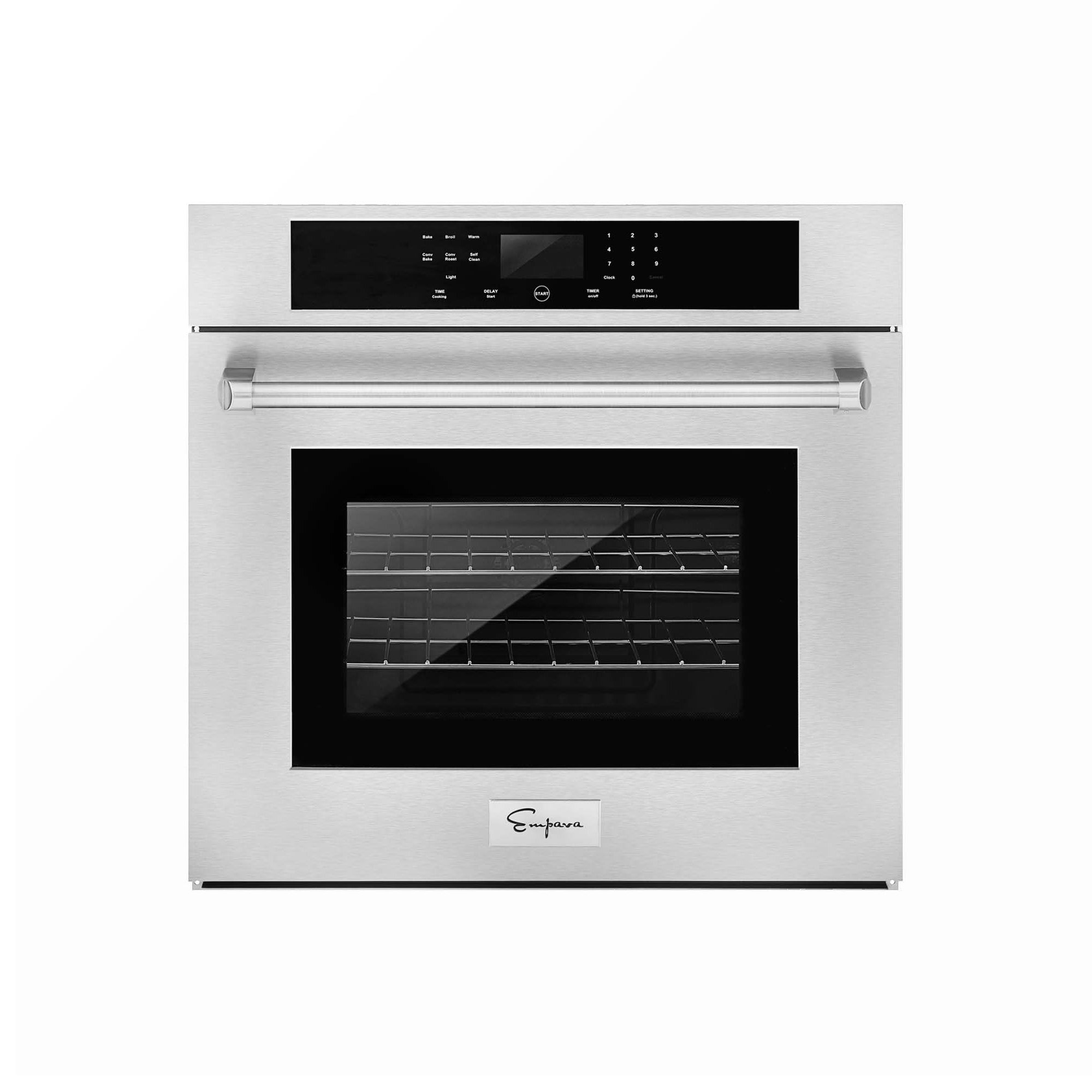 Empava 30-inch built-in electric wall oven, stainless steel with black control panel