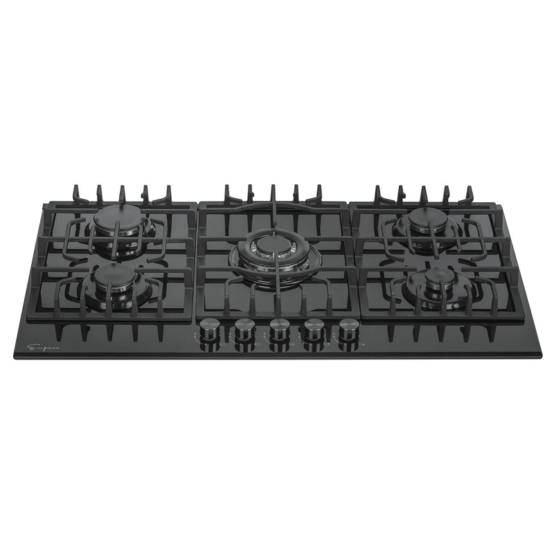 Empava 36-Inch Built-In Natural Gas Cooktops in Black (EMPV-36GC27)