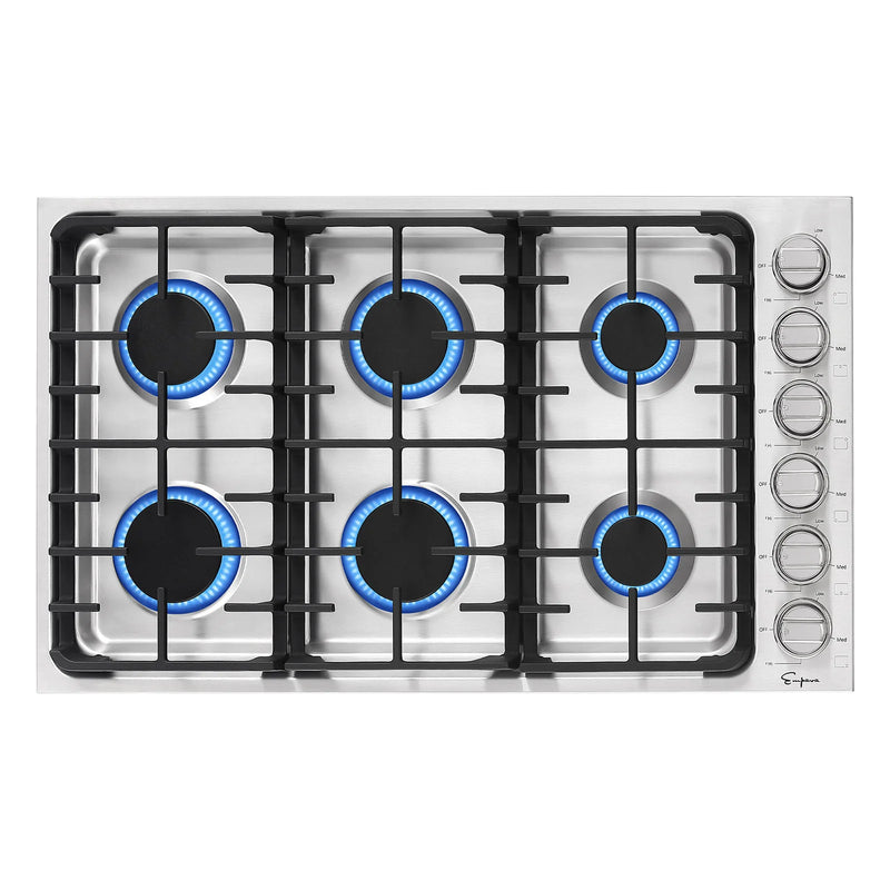 Empava 36 in. Built-in GAS Cooktop in Stainless Steel with 5 Sealed Burners