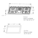Empava 36-Inch Built-In Natural Gas Cooktops in Stainless Steel (EMPV-36GC5B90S)