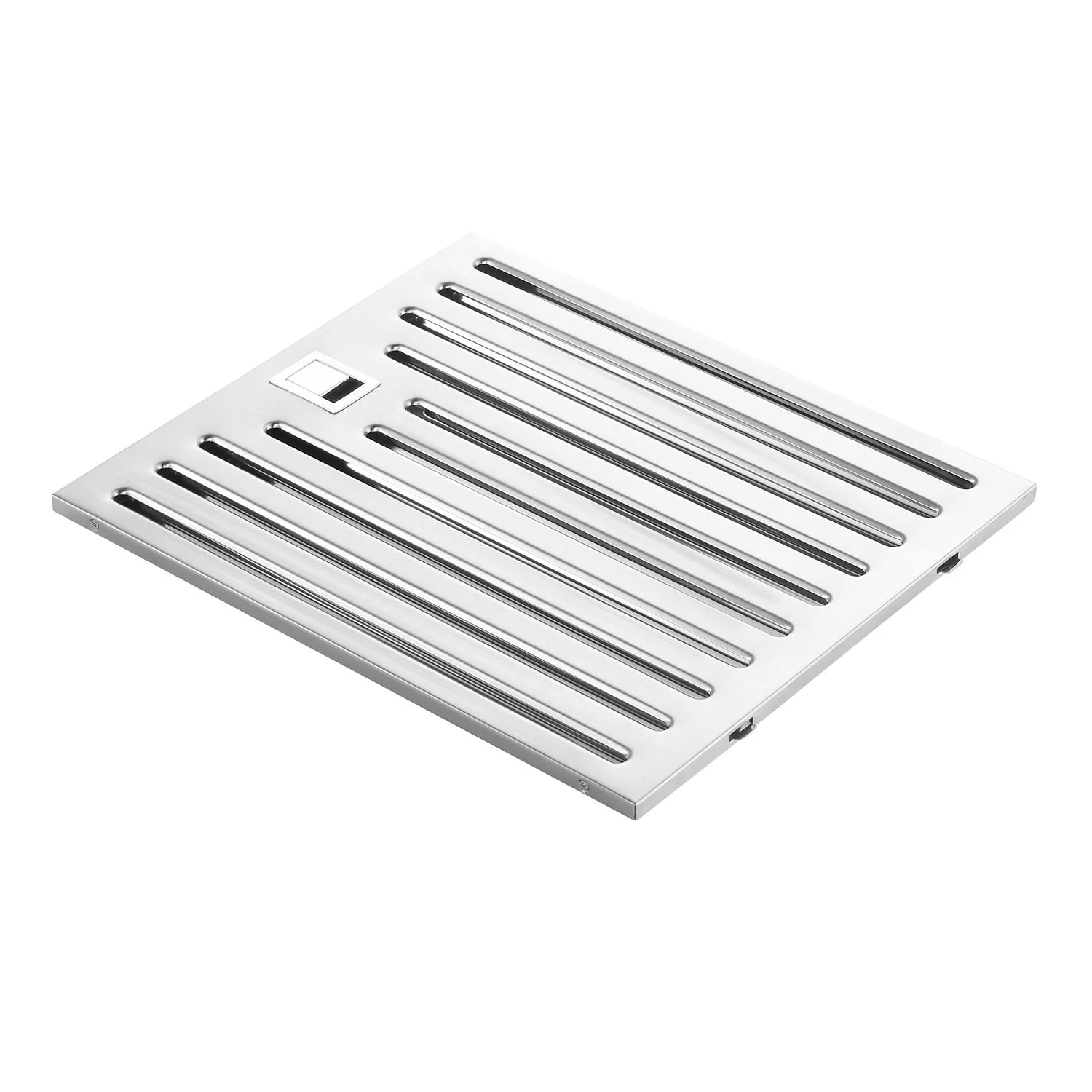 Stainless steel vented blower cover plate with mounting tabs