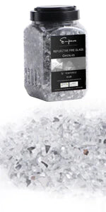 Empava Tempered Fire Glass in Crystal Ice (EMPV-4FG82)