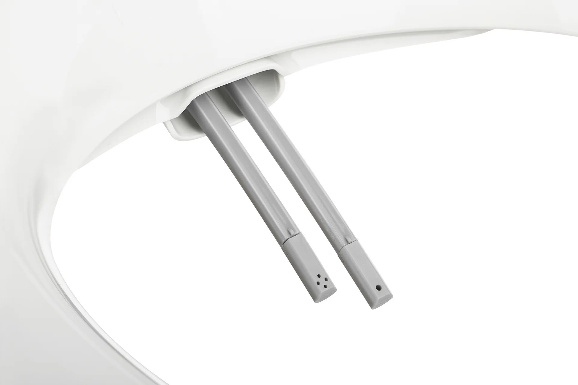 Non-electric bidet seat dual spray wands with nozzle tips under the front cover