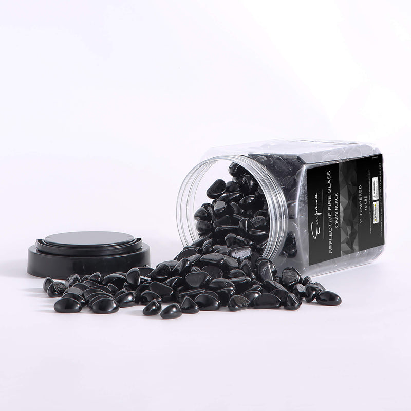 Empava Tempered Fire Glass Cashews in Onyx Black (EMPV-FG87)