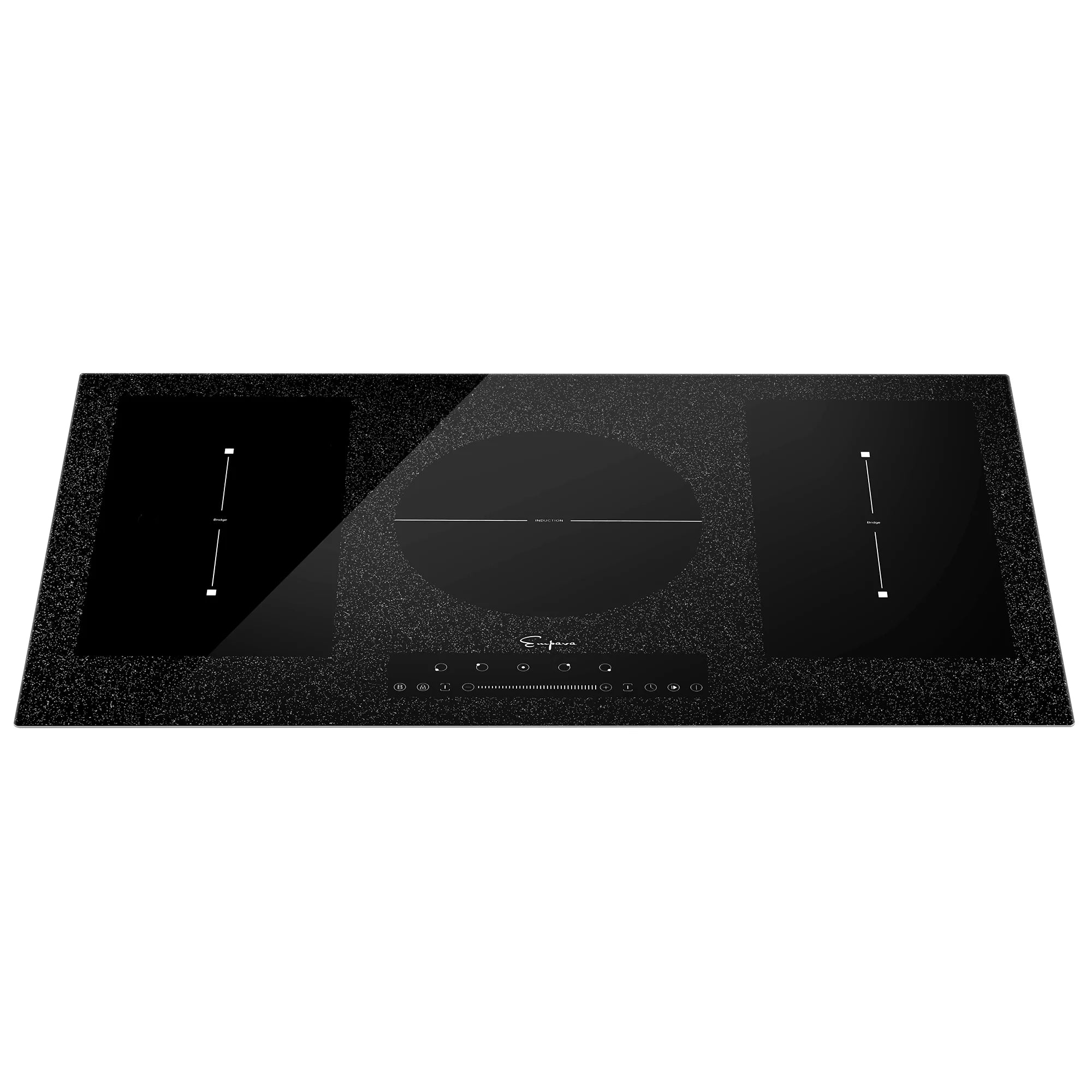 Empava black induction cooktop, wide glass cooktop with touch control panel, 36 inch