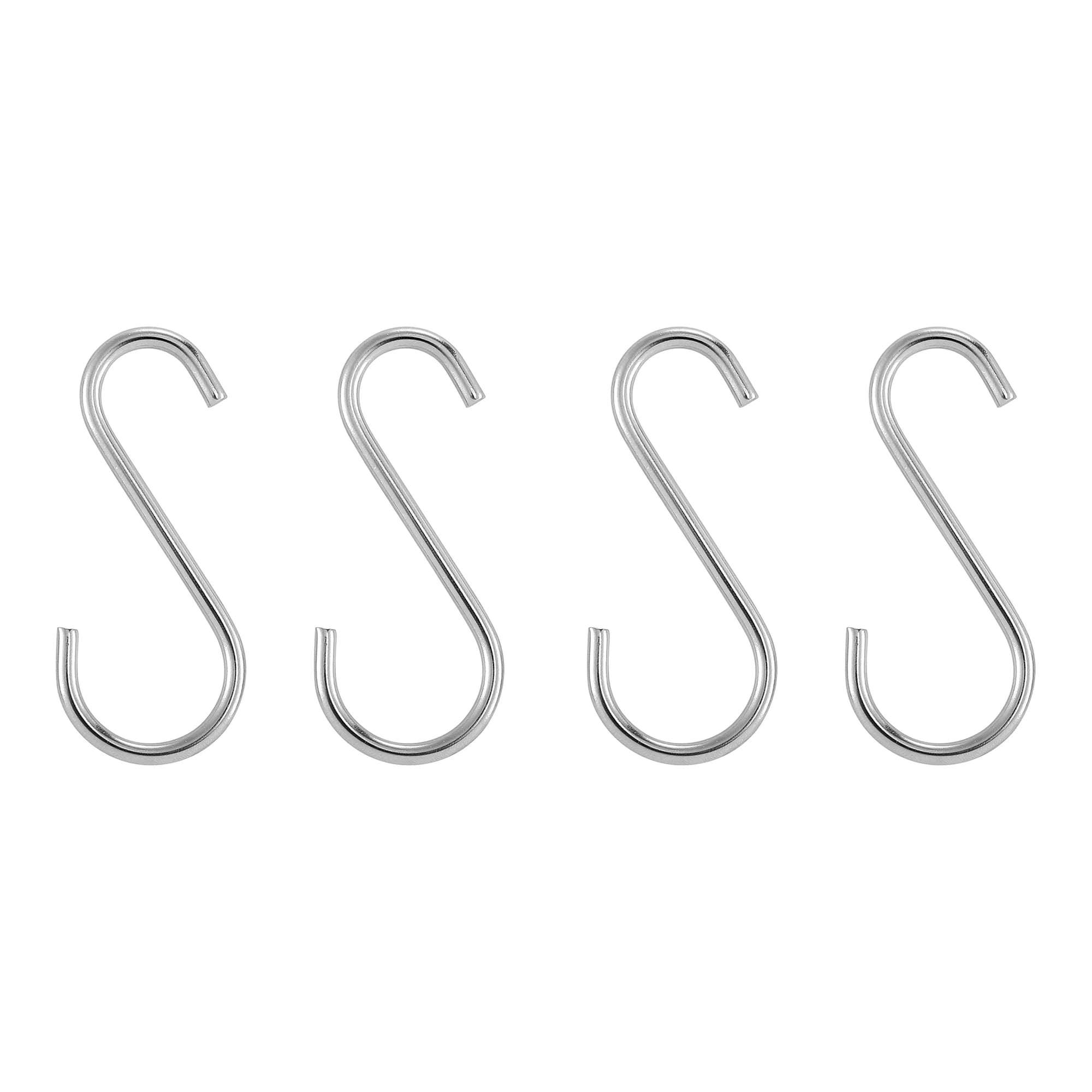 Stainless steel U-shaped hooks set, four pieces for mounting or securing