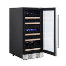 Empava 15-Inch 29 Bottles Dual Zone Freestanding Built-In Wine Cooler in Stainless Steel with Glass Door  (EMPV-WC02D)