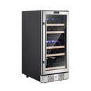 Empava 15-Inch 29 Bottles Dual Zone Freestanding Built-In Wine Cooler in Stainless Steel with Glass Door  (EMPV-WC02D)