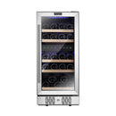 Empava 15-Inch 29 Bottles Dual Zone Freestanding Built-In Wine Cooler in Stainless Steel with Glass Door  (EMPV-WC02D)
