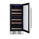 Empava 15-Inch 29 Bottles Dual Zone Freestanding Built-In Wine Cooler in Stainless Steel with Glass Door  (EMPV-WC02D)