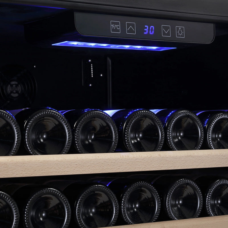 Empava 24-Inch 52 Bottles Single Zone Freestanding Built-In Wine Cooler in Stainless Steel with Glass Door (EMPV-WC03S)