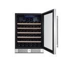 Empava 24-Inch 52 Bottles Single Zone Freestanding Built-In Wine Cooler in Stainless Steel with Glass Door (EMPV-WC03S)