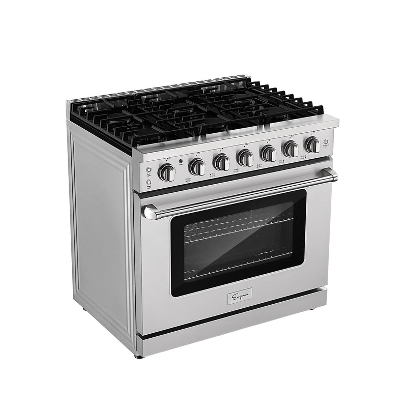 Empava 36-Inch Pro-Style Slide-In Single Oven Gas Range in Stainless Steel (EMPV-36GR11)