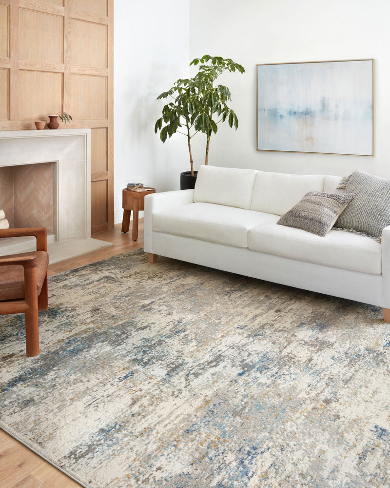 Loloi II Estelle Collection - Transitional Power Loomed Rug in Ivory & Ocean (EST-03)
