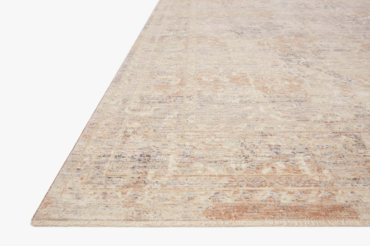 Loloi Faye transitional power-loomed rug, beige with faint blue and woven texture