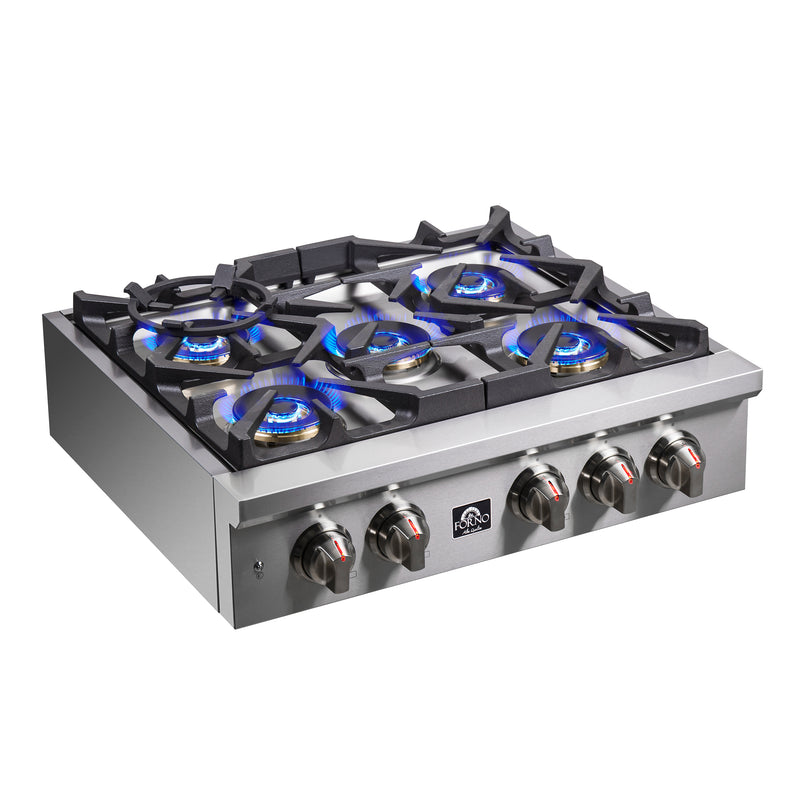 Forno Spezia 30-in 5 Burners Stainless Steel GAS Cooktop | FCTGS5751-30