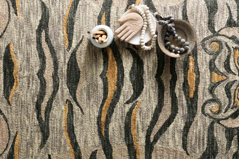 Justina Blakeney x Loloi Feroz Collection - Contemporary Hooked Rug in Silver (FER-01)