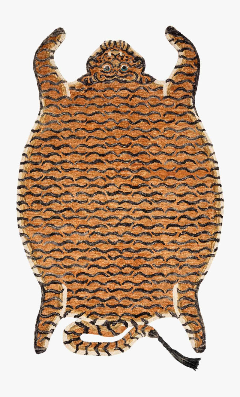 Justina Blakeney x Loloi Feroz Collection - Contemporary Hooked Rug in Tangerine (FER-05)