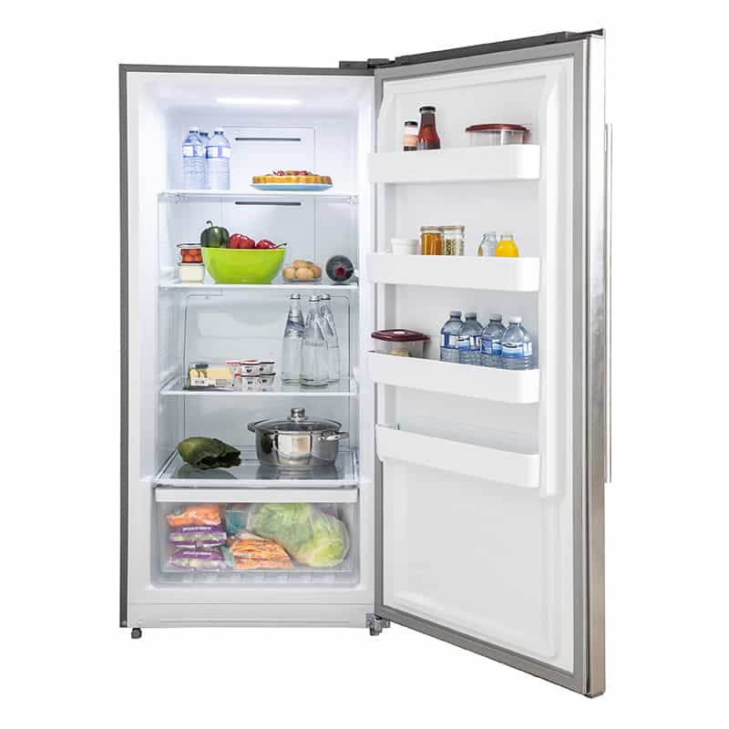 Forno 28-Inch Rizzuto 13.8 cu.ft. Pro-Style Dual Combination Refrigerator & Freezer with 4-Inch Grill Trim Kit in Stainless Steel (FFFFD1933-32RS)
