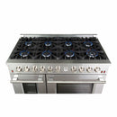 Forno 48" Alta Qualita Gas Range with Air Fryer, 8 Gas Burners, Gas Oven, Temperature Gauge, Griddle, in Stainless Steel (FFSGS6291-48)
