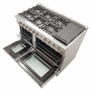 Forno 48" Alta Qualita Gas Range with Air Fryer, 8 Gas Burners, Gas Oven, Temperature Gauge, Griddle, in Stainless Steel (FFSGS6291-48)