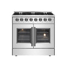 Forno 36-Inch Galiano Dual Fuel Range with 6 Gas Burners, 83,000 BTUs, & French Door Electric Oven in Stainless Steel (FFSGS6356-36)