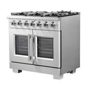 Forno 36-Inch Capriasca Gas Range with 6 Burners, 120,000 BTUs, & French Door Gas Oven in Stainless Steel (FFSGS6460-36)