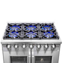 Forno 36-Inch Capriasca Gas Range with 6 Burners, 120,000 BTUs, & French Door Gas Oven in Stainless Steel (FFSGS6460-36)
