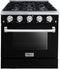 Forte 30-Inch Freestanding All Gas Range, 4 Sealed Italian Made Burners, 3.53 cu. ft. Oven, Easy Glide Oven Racks, in Stainless Steel with Black Finish and Stainless Steel Knobs (FGR304BBB)
