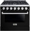 Forte 36-Inch Freestanding All Gas Range, 6 Sealed Italian Made Burners, 4.5 cu. ft. Oven, Easy Glide Oven Racks, in Stainless Steel with Black Finish and Stainless Steel Knobs (FGR366BBB)