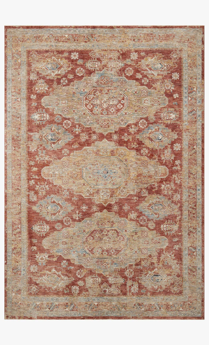 Loloi Gaia Collection - Transitional Power Loomed Rug in Gold & Brick (GAA-02)