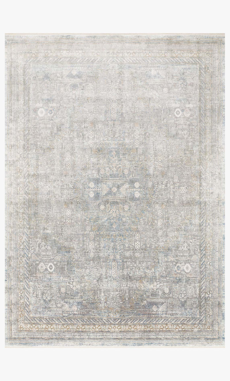Loloi Gemma Collection - Traditional Power Loomed Rug in Silver & Multi (GEM-01)