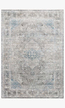 Loloi Gemma Collection - Traditional Power Loomed Rug in Silver & Blue (GEM-05)
