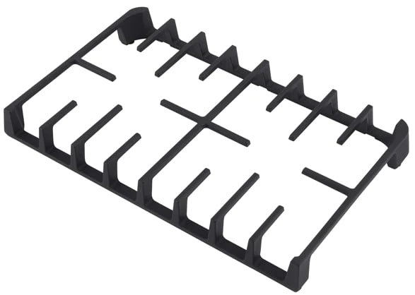Black cast-iron style burner grate for a gas cooktop
