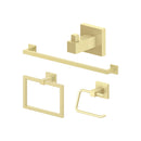 ZLINE Bliss Bathroom Accessories Package with Towel Rail, Hook, Ring and Toilet Paper Holder in Polished Gold (4BP-BLSACC-PG)